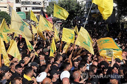 레바논의 헤즈볼라 지지자들[EPA 연합뉴스 자료사진. 재판매 및 DB 금지]