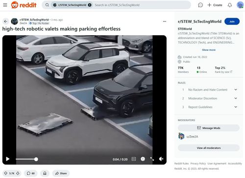 미국 레딧에 소개된 현대차그룹 주차 로봇 영상[현대차그룹 제공. 재판매 및 DB 금지]