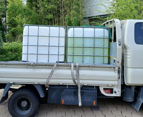 차아염소산나트륨 수용액 주입에 사용한 트럭[인천소방본부 제공. 재판매 및 DB 금지]