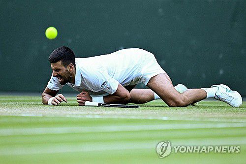 넘어진 조코비치[AFP=연합뉴스]