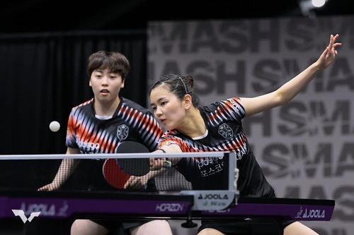 WTT 미국 스매시에 나선 유한나(왼쪽)와 김나영[WTT 인스타그램 캡처. 재판매 및 DB 금지]