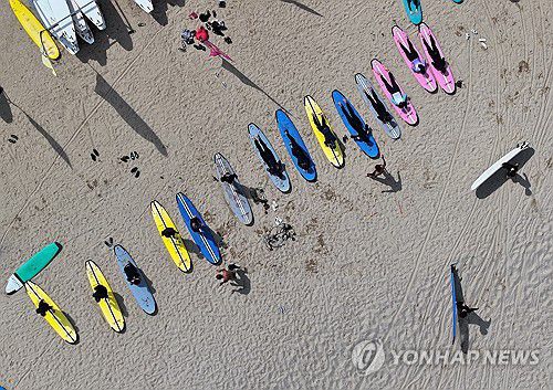 서핑 천국 양양[연합뉴스 자료사진]