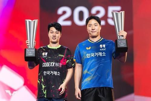 WTT 미국 스매시 남자복식 우승을 합작한 임종훈(오른쪽)과 안재현[WTT 인스타그램 캡처. 재판매 및 DB 금지]