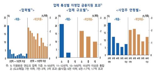 자영업 금융지원 효과[한국은행 제공. 재판매 및 DB 금지]