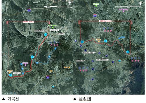 가곡천·남송천 소하천정비종합계획 위치도[원주시 제공.재판매 및 DB 금지]