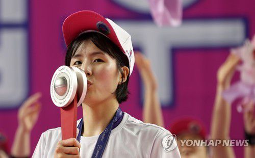 2018-2019시즌 챔피언결정전 MVP를 받은 이재영[연합뉴스 자료사진]