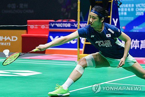 26일 중국오픈 준결승에서 안세영의 경기 모습[AFP=연합뉴스]