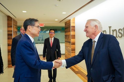 조현 장관, 허드슨연구소 간담회[외교부 제공]