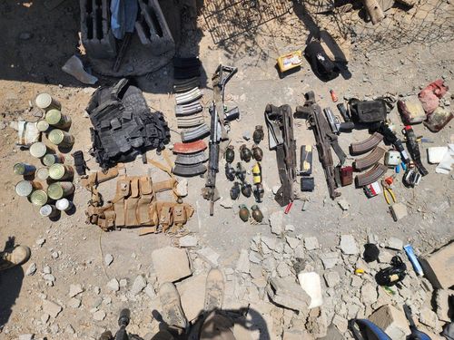 하마스 무기고에서 압수한 무기[이스라엘군 제공. 재판매 및 DB 금지]