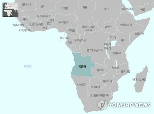 아프리카 앙골라 지도[제작 양진규]