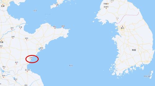 중국 산둥성 르자오시(빨간색 원 부근)[바이두지도 캡처. 재판매 및 DB 금지]