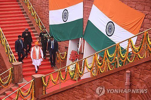 인도 독립기념일 행사[EPA 연합뉴스. 재판매 및 DB 금지]