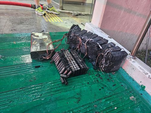 불탄 배터리[동두천소방서 제공. 재판매 및 DB 금지]