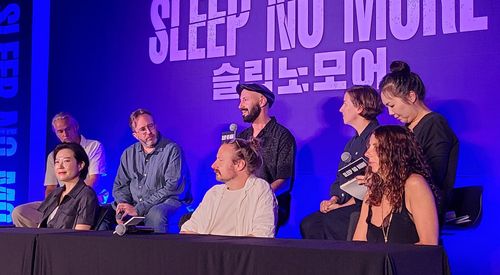 공연 '슬립노모어 서울' 미디어 간담회(서울=연합뉴스) 박원희 기자 = 공연 '슬립노모어 서울'의 창작진이 20일 서울 중구 매키탄호텔에서 열린 미디어 간담회에서 질문에 답하고 있다. 2025.08.20. encounter24@yna.co.kr