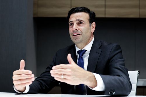 스테이블코인 '서클' 히스 타버트 사장    (서울=연합뉴스) 임화영 기자 = 대표적 달러 스테이블코인 USDC 발행사인 서클의 히스 타버트 사장이 21일 서울 포포인츠 바이 쉐라톤 강남에서 연합뉴스와 인터뷰를 하고 있다. 2025.8.22     hwayoung7@yna.co.kr (끝)