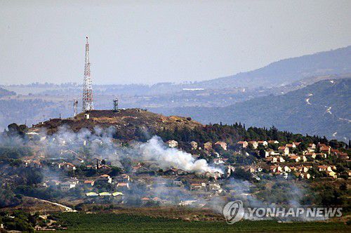 지난 6월 26일 이스라엘군에 공습당한 레바논 남부 키암 마을[EPA 연합뉴스 자료사진. 재판매 및 DB 금지]