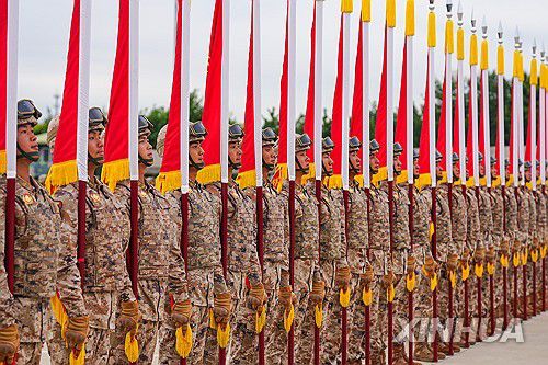 중국 전승절 열병식 예행연습[신화 연합뉴스 자료사진. 재판매 및 DB 금지]