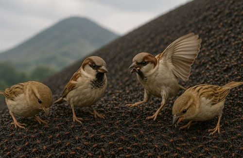 AI로 만든 참새가 러브버그 먹는 이미지[SNS 캡처. 재판매 및 DB 금지]