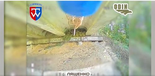 우크라이나 드론이 러시아 지뢰를 발견하는 장면[드론업체 ODIN 페이스북 계정 캡처. 재판매 및 DB 금지]