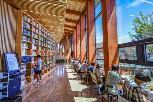 창가 자리에서 책을 읽거나 공부하는 시민들 [사진/임헌정 기자]