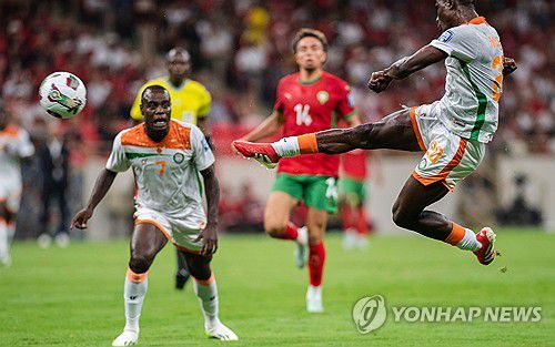 모로코와 니제르의 경기 장면.[AP=연합뉴스]