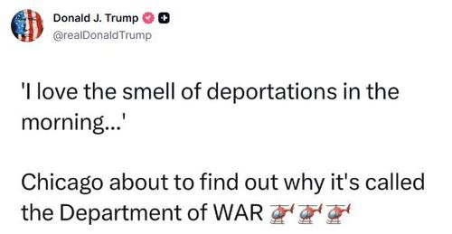 시카고시 겨냥 트럼프 대통령 트루스소셜 게시글[도널드 트럼프 미 대통령 트루스소셜 게시글 캡처. 재판매 및 DB 금지]