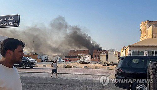 9일(현지시간) 이스라엘이 공습한 카타르 도하 건물[AFP 연합뉴스. 재판매 및 DB 금지]