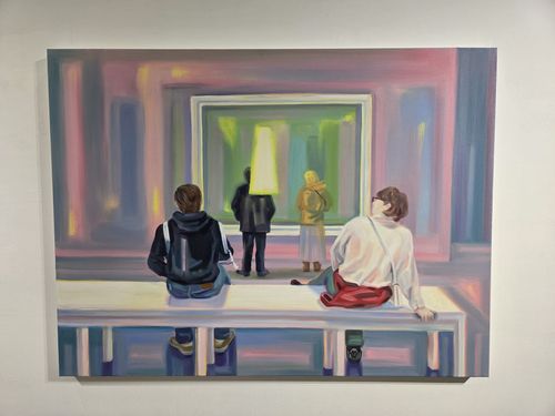 최지원 작 '연인들'(서울=연합뉴스) 박의래 기자 = (서울=연합뉴스) 박의래 기자 = 10일 서울 인사동 선화랑에서 열리고 있는 기획전 '우리가 살아가는 방식'에 전시 중인 최지원 작 '연인들'. 2025.9.10. laecorp@yna.co.kr