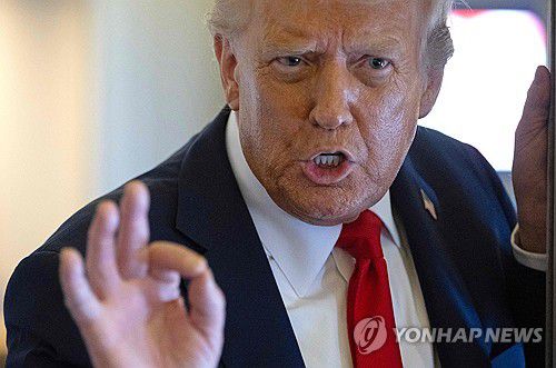 도널드 트럼프 미 대통령[에어포스원 AFP=연합뉴스. 재판매 및 DB 금지]