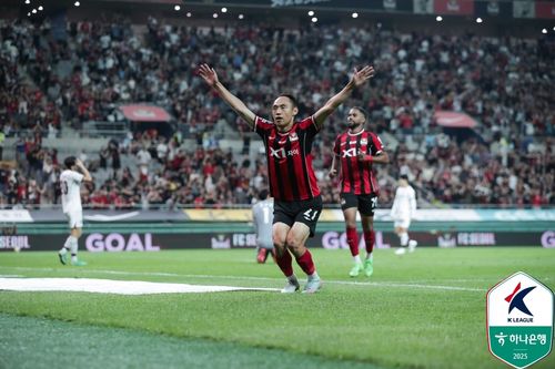 골 넣고 기뻐하는 문선민[한국프로축구연맹 제공. 재판매 및 DB 금지]