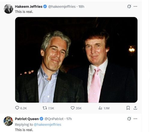 트럼프 겨냥한 하킴 제프리스 원내대표의 게시물엑스 캡처