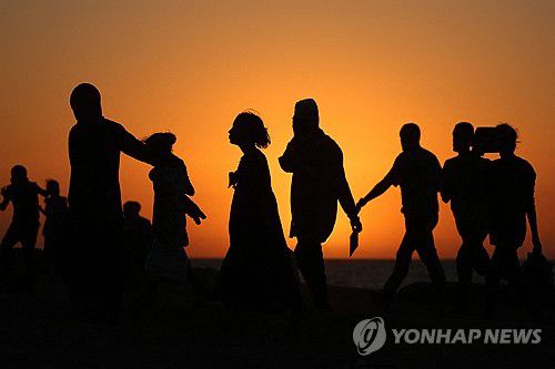 9월 20일(현지시간) 가자지구 피란 행렬[AFP 연합뉴스 자료사진. 재판매 및 DB 금지]
