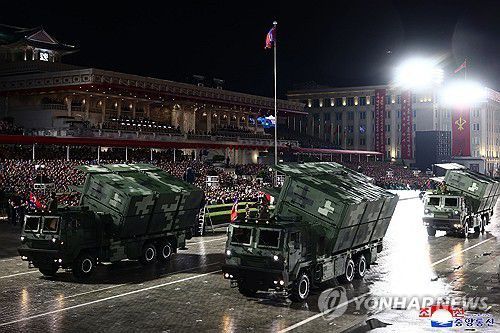 북한, 노동당 창건 80주년 경축 열병식 개최(평양 조선중앙통신=연합뉴스) 지난 10일 김일성광장에서 노동당 창건 80주년 경축 열병식이 성대히 거행됐다고 조선중앙통신이 11일 보도했다. 사진은 자폭 드론 발사 차량. 2025.10.11      [국내에서만 사용가능. 재배포 금지. For Use Only in the Republic of Korea. No Redistribution]     nkphoto@yna.co.kr