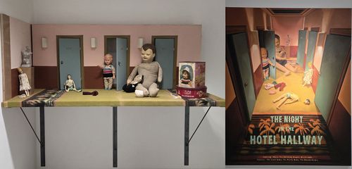 시용쥔 개인전 '불온한 사랑'(서울=연합뉴스) 박의래 기자 = 서울 원서동 아라리오갤러리 서울에 전시 중인 시용쥔 작 '호텔 복도 토이 세트'(왼쪽)와 회화 작품 '호텔 복도의 밤'. laecorp@yna.co.kr