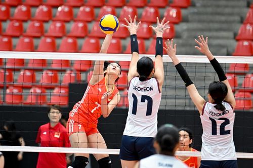 U-16 여자배구 아시아선수권 중국전 경기 장면[아시아배구연맹 SNS 캡처. 재판매 및 DB 금지]