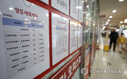 서울의 한 중개업소 매물판 [연합뉴스 자료사진]