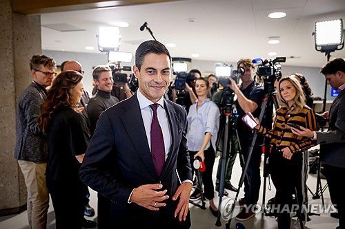 네덜란드 총선에서 승리한 중도 정당 D66의 롭 예턴(38) 대표[EPA 연합뉴스 자료사진. 재판매 및 DB 금지]