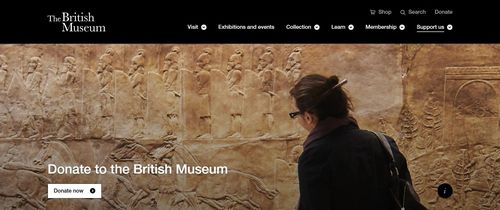 영국박물관 홈페이지의 기부 안내 페이지[영국박물관 홈페이지 갈무리. 재판매 및 DB 금지]