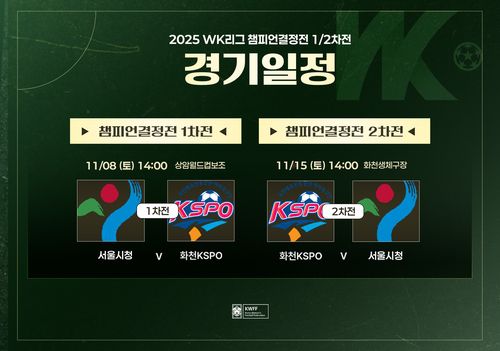 2025 WK리그 챔피언결정전 경기 일정.[한국여자축구연맹 제공. 재판매 및 DB 금지]