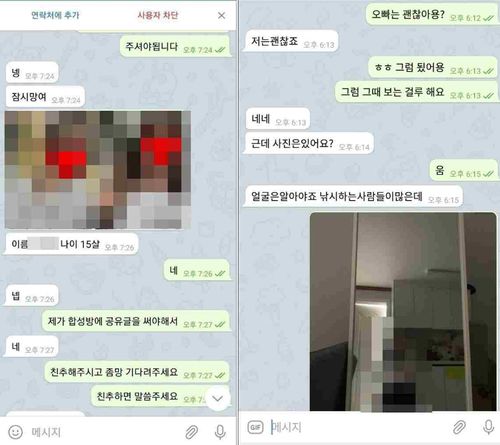 '참교육단' 범행 텔레그램 대화[서울경찰청 사이버범죄수사3대 제공. 재판매 및 DB 금지]