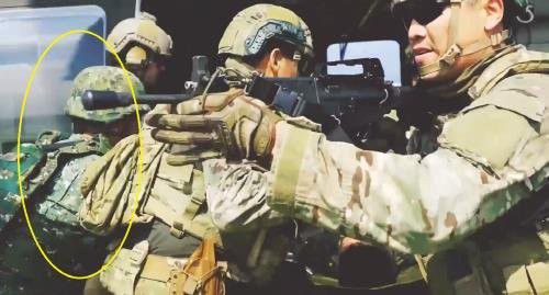 미군과 연합 훈련 중인 대만군(노란색 원)[미군 제1특전단 페이스북 캡처. 재판매 및 DB 금지]