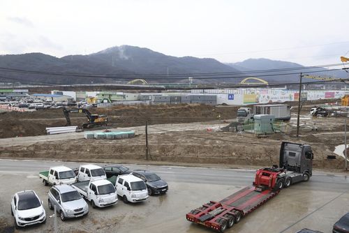 왕숙1공구 전망대에서 바라본 왕숙신도시 공사 현장[한국토지주택공사 LH 제공]