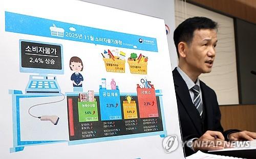 2025년 11월 소비자물가동향은(세종=연합뉴스) 배재만 기자 = 이두원 국가데이터처 경제동향통계심의관이 2일 정부세종청사에서 2025년 11월 소비자물가동향에 관해 설명하고 있다. 2025.12.2 scoop@yna.co.kr