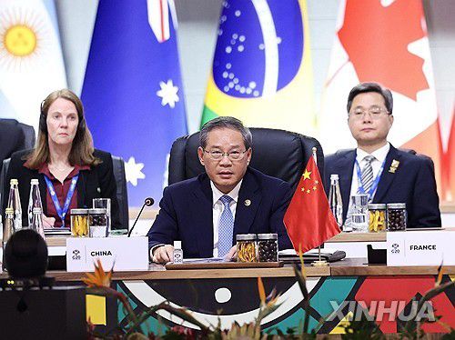 지난달 주요 20개국(G20) 정상회의 당시 리창 중국 총리[신화 연합뉴스 자료사진 재판매 및 DB 금지]