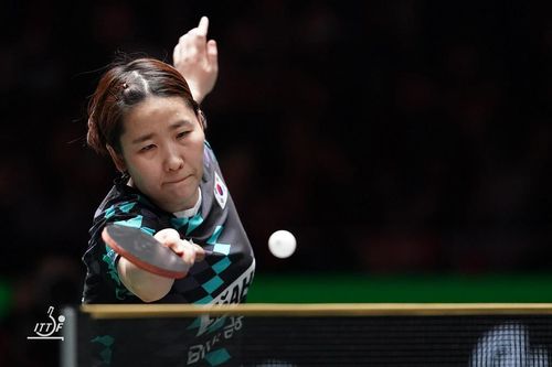 혼성단체 월드컵 여자 단식에 나선 이은혜의 경기 장면[ITTF SNS 캡처. 재판매 및 DB 금지]