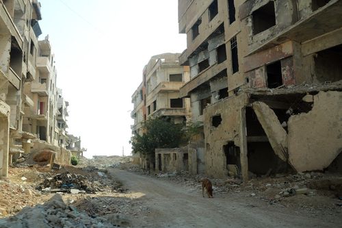 재건 갈망하는 시리아(다마스쿠스=연합뉴스) 4일(현지시간) 시리아 수도 다마스쿠스의 외곽에 있는 하라스타 지역. 13여년간의 내전 동안 정부군과 반군의 교전이 가장 치열했던 곳 중 하나다. 2025.12.7 dk@yna.co.kr