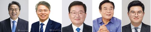 2026년 지방선거 광주시장 후보군왼쪽부터 강기정, 민형배, 문인, 이병훈, 정준호 등 출마 후보군.[각 후보군 측 제공. 재판매 및 DB 금지]