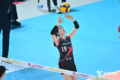 토스하는 정관장의 최서현[한국배구연맹 제공. 재판매 및 DB 금지]