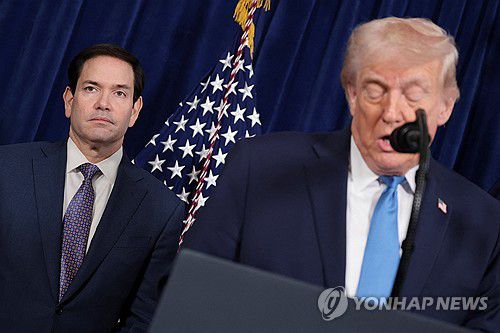 미국 마코 루비오 국무장관(왼쪽)과 도널드 트럼프 대통령[로이터=연합뉴스. 재판매 및 DB 금지]