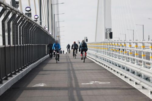 인도와 자전거도로 구분 안되는 제3연륙교[촬영 황정환]